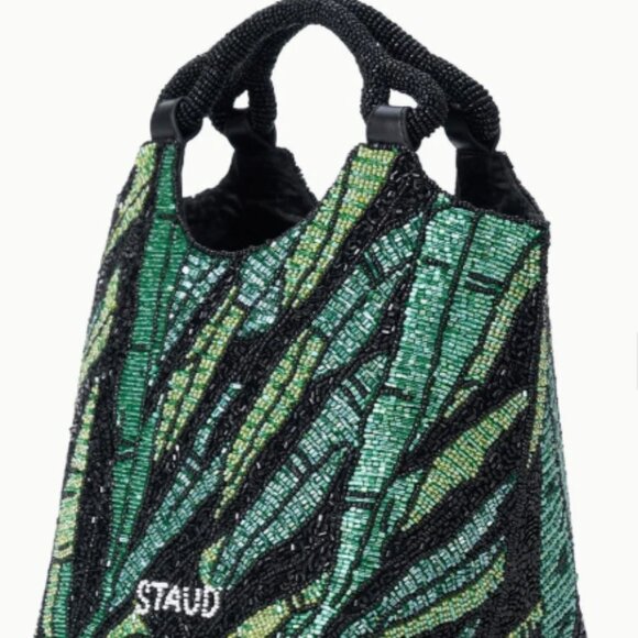 NWT Staud Cote Beaded Bag Green Palm - Picture 2 of 8